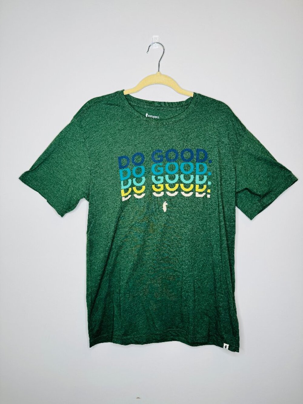 Cotopaxi Do Good Repeat Tee Mens L Organic Cotton Blend Green Short Sleeve Graph